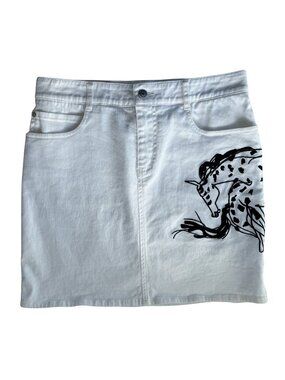Stella McCartney Embroidered Horse Denim Skirt | Size 40 | Vintage Y2K | Rare It